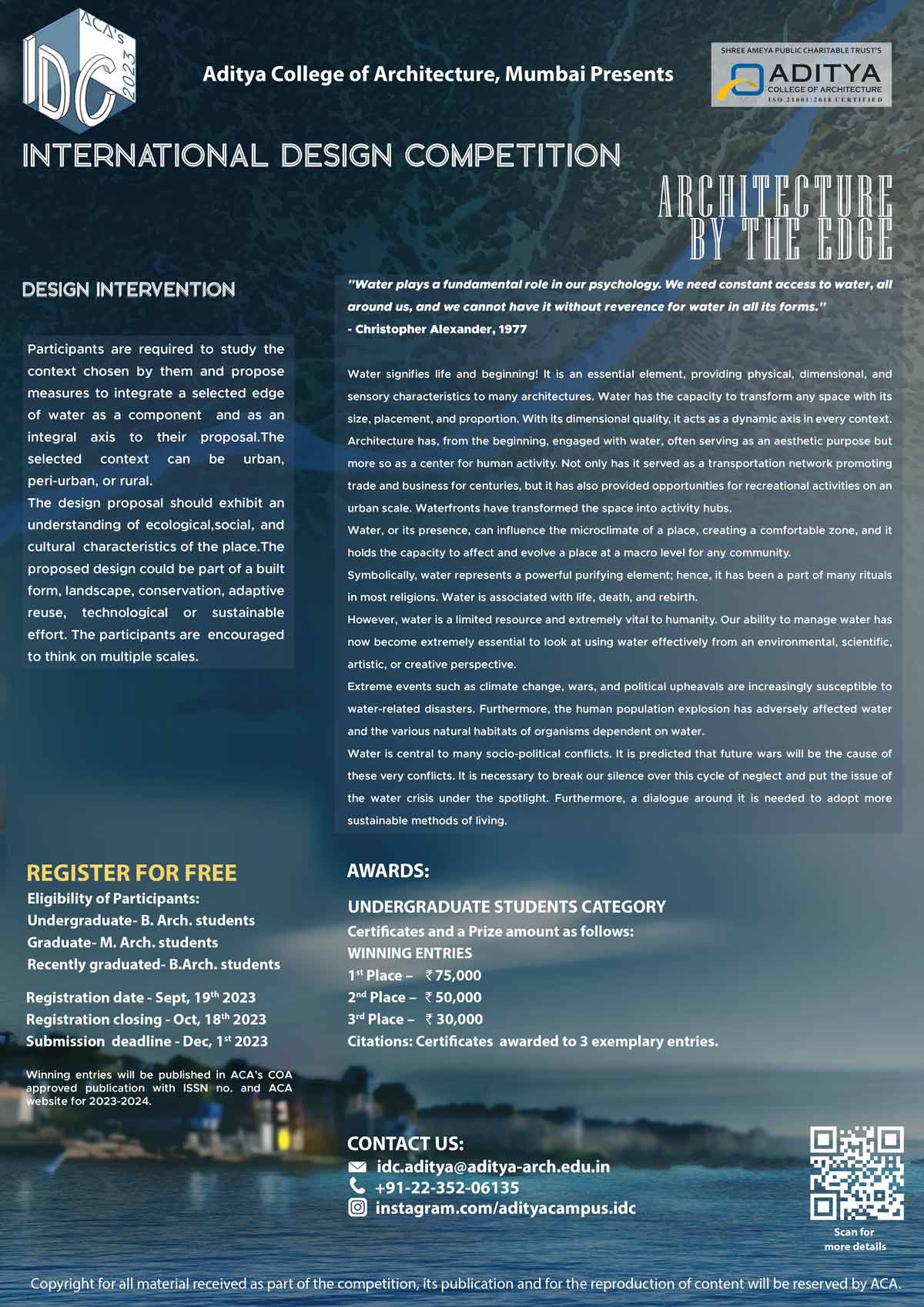 Aditya College of Architecture’s 10th International Design Competition (IDC)